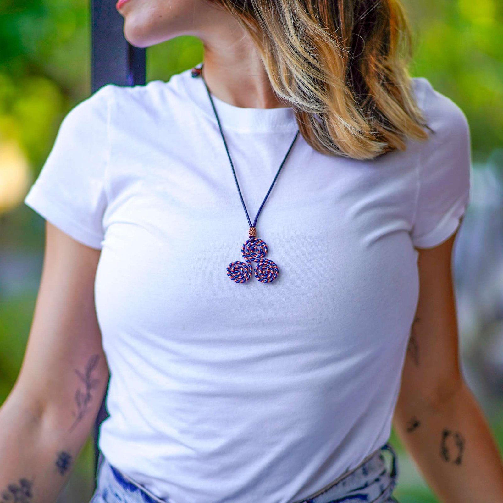 Copper jewelry for women — Blue Wave frequency necklace supporting communication and emotional clarity